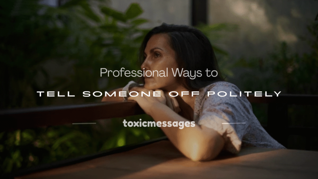 how to tell someone off in a professional way